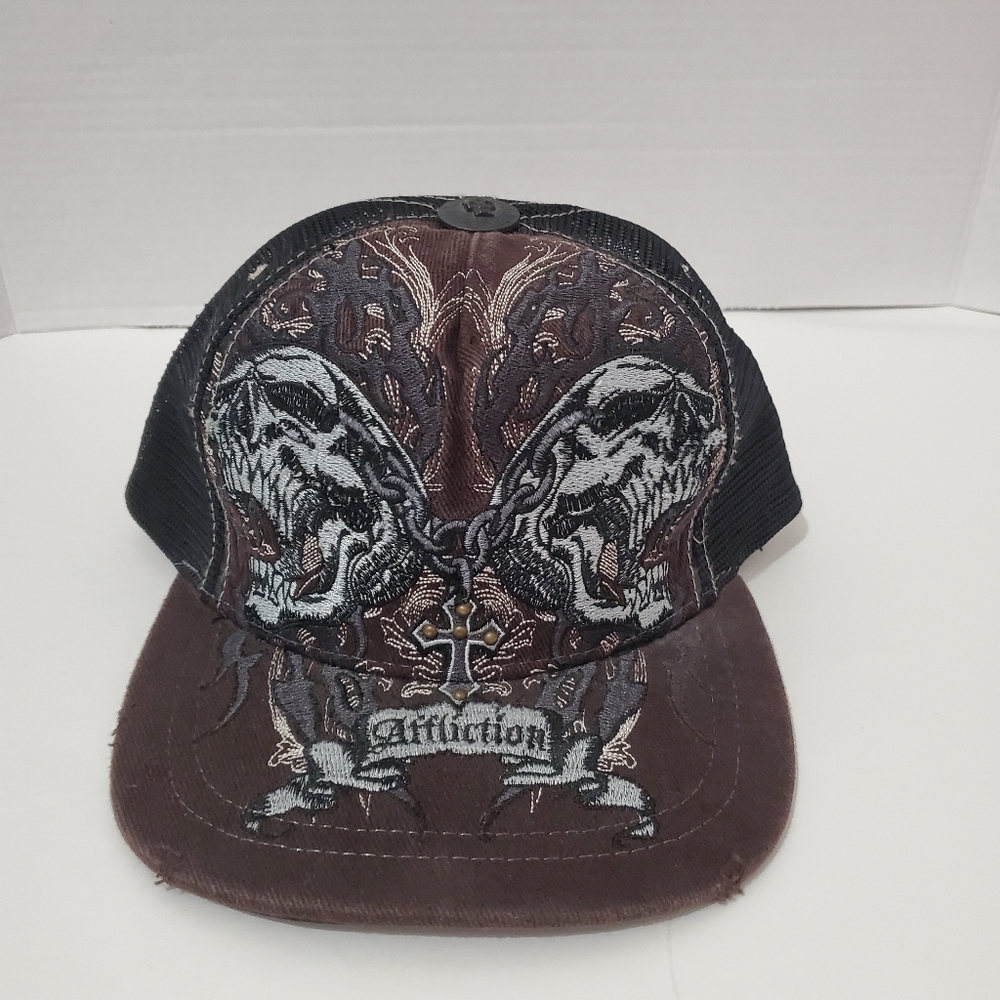 Affliction Double Screaming Skull Snapback